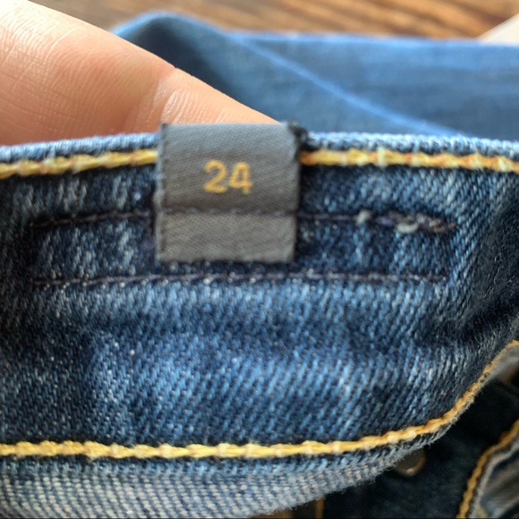 Citizens of humanity slim boot cut destressed denim jeans size 24 original $200 - Picture 7 of 10